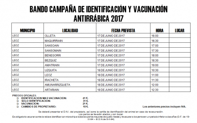 Bando campaña de identificación y vacunación antirrábica