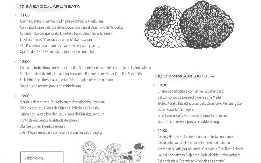 17 y 18 de diciembre: fin de semana de la trufa en la Valdorba